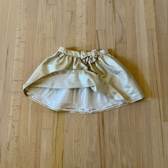 Gymboree Bow Metallic Gold Fashion Jacquard Skirt, Size 7 - Picture 3 of 6